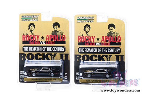 Greenlight Hollywood Series 5 | Pontiac&reg; Firebird&reg; Trans Am T/A "Rocky II" (1979, 1/64 scale diecast model car, Black) 44650C/48