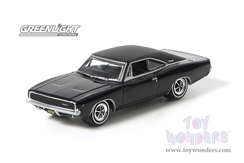 Greenlight - Dodge Charger RT Hardtop (1968, 1/64 scale diecast model car, Black) 44724/48