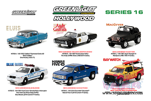 Greenlight - Hollywood Series 16 (1/64 scale diecast model car, Asstd.) 44760/48