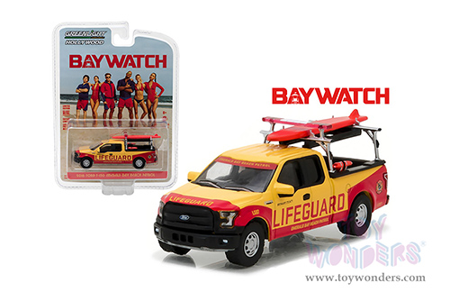 Greenlight - Hollywood Series 16 | Ford F-150 Emerald Bay Beach Patrol - Baywatch (2017) Movie (2016, 1/64 scale diecast model car, Yellow/Red) 44760F/48