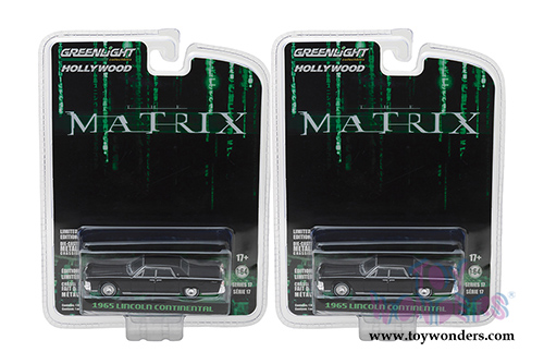 Greenlight - Hollywood Series 17 | The Matrix Lincoln Continental (1965, 1/64 scale diecast model car, Black) 44770C/48