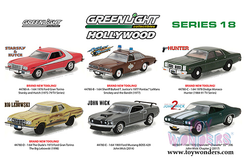 Greenlight - Hollywood Series 18 (1/64 scale diecast model car, Asstd.) 44780/48