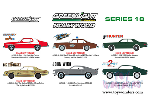 Greenlight - Hollywood Series 18 (1/64 scale diecast model car, Asstd.) 44780/48