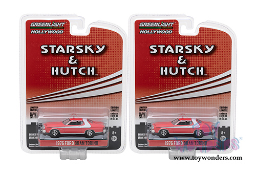 Greenlight - Hollywood Series 18 | Ford Gran Torino Starsky and Hutch TV Series (1976, 1/64 scale diecast model car, Red) 44780A/48
