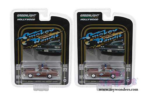 Greenlight - Hollywood Series 18 | Sheriff Buford T. Justice's 1977 Pontiac LeMans - Smokey and the Bandit Movie (1977, 1/64 scale diecast model car, Brown) 44780B/48