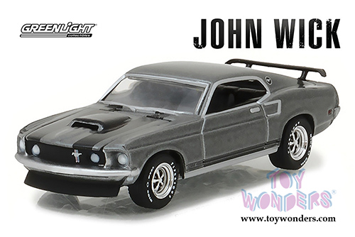 Greenlight - Hollywood Series 18 | Ford Mustang BOSS 429 John Wick Movie (1969, 1/64 scale diecast model car, Gray) 44780E/48