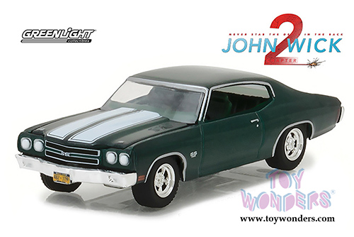 Greenlight - Hollywood Series 18 | Chevrolet&reg; Chevelle&reg; SS&trade; 396 John Wick Movie Chapter 2 (1970, 1/64 scale diecast model car, Green) 44780F/48