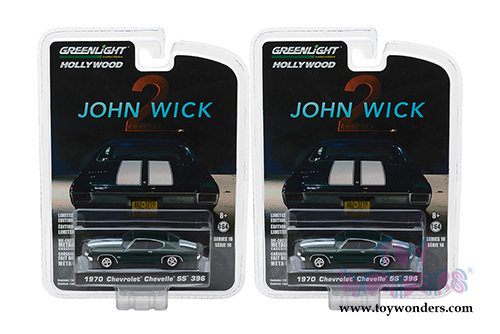 Greenlight - Hollywood Series 18 | Chevrolet&reg; Chevelle&reg; SS&trade; 396 John Wick Movie Chapter 2 (1970, 1/64 scale diecast model car, Green) 44780F/48
