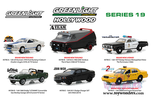 Greenlight - Hollywood Series 19 (1/64 scale diecast model car, Asstd.) 44790/48