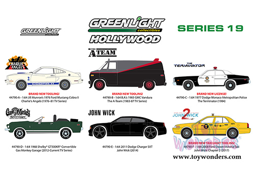 Greenlight - Hollywood Series 19 (1/64 scale diecast model car, Asstd.) 44790/48