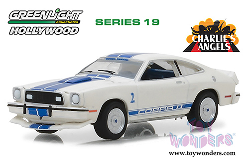 Greenlight - Hollywood Series 19 | Charlie's Angels Ford Mustang Cobra II (1976, 1/64 scale diecast model car, White) 44790A/48