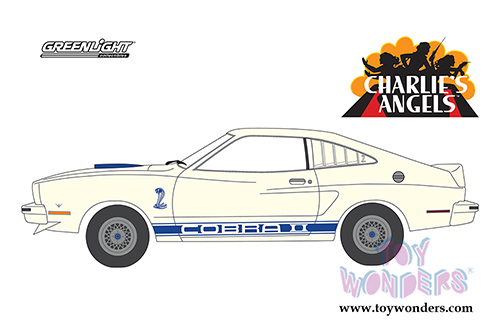 Greenlight - Hollywood Series 19 | Charlie's Angels Ford Mustang Cobra II (1976, 1/64 scale diecast model car, White) 44790A/48