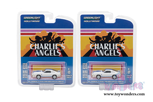 Greenlight - Hollywood Series 19 | Charlie's Angels Ford Mustang Cobra II (1976, 1/64 scale diecast model car, White) 44790A/48