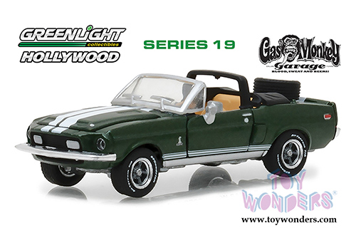 Greenlight - Hollywood Series 19 | Gas Monkey Garage Ford Shelby Mustang GT500KR&reg; Convertible (1968, 1/64 scale diecast model car, Green) 44790D/48