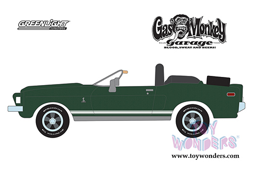 Greenlight - Hollywood Series 19 | Gas Monkey Garage Ford Shelby Mustang GT500KR&reg; Convertible (1968, 1/64 scale diecast model car, Green) 44790D/48