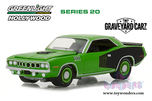 Greenlight - Hollywood Series 20 | Plymouth Hemi&reg; 'Cuda Graveyard Carz (1971, 1/64 scale diecast model car, Green) 44800E/48