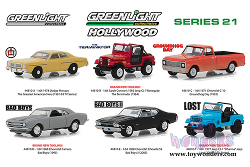 Greenlight - Hollywood Series 21 (1/64 scale diecast model car, Asstd.) 44810/48