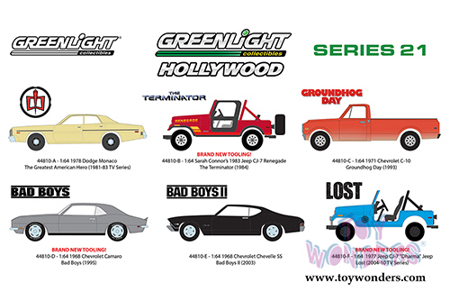 Greenlight - Hollywood Series 21 (1/64 scale diecast model car, Asstd.) 44810/48