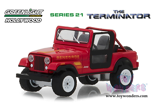 Greenlight - Hollywood Series 21 | The Terminator&trade; Sarah Connor's Jeep&reg; CJ-7 Renegade (1983, 1/64 scale diecast model car, Red) 44810B/48