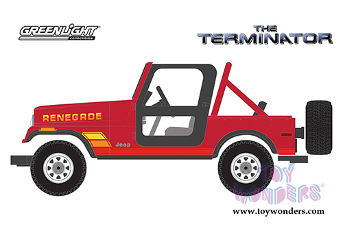 Greenlight - Hollywood Series 21 | The Terminator&trade; Sarah Connor's Jeep&reg; CJ-7 Renegade (1983, 1/64 scale diecast model car, Red) 44810B/48