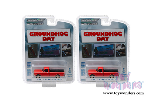 Greenlight - Hollywood Series 21 | Groundhog Day Chevrolet&reg; C-10 Pickup Truck (1971, 1/64 scale diecast model car, Orange) 44810C/48