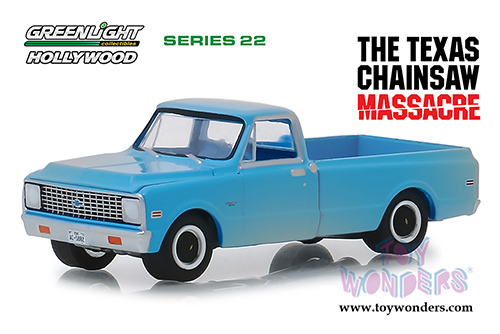 Greenlight - Hollywood Series 22 | The Texas Chainsaw Massacre Chevrolet&reg; C-10 Pickup Truck (1971, 1/64 scale diecast model car, Blue) 44820B/48