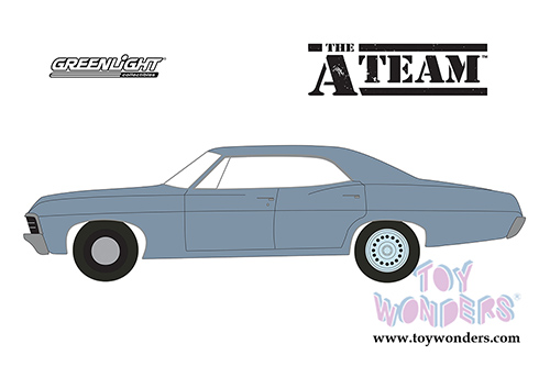 Greenlight - Hollywood Series 23 | The A-Team (TV Series, 1983-87) Chevrolet&reg; Impala&trade; Sedan (1967, 1/64 scale diecast model car, Silver Blue) 44830D/48