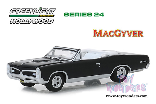 Greenlight - Hollywood Series 24 | Pontiac GTO Convertible - MacGyver (1967, 1/64 scale diecast model car, Black) 44840F/48