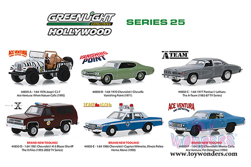Greenlight - Hollywood Series 25 (1/64 scale diecast model car, Asstd.) 44850/48