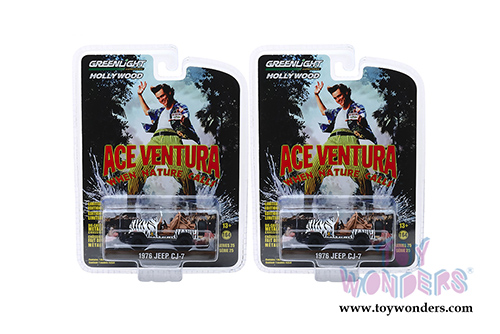 Greenlight - Hollywood Series 25 | Ace Ventura "When Nature Calls" Jeep&reg; CJ-7 (1976, 1/64 scale diecast model car, White/Black) 44850A/48