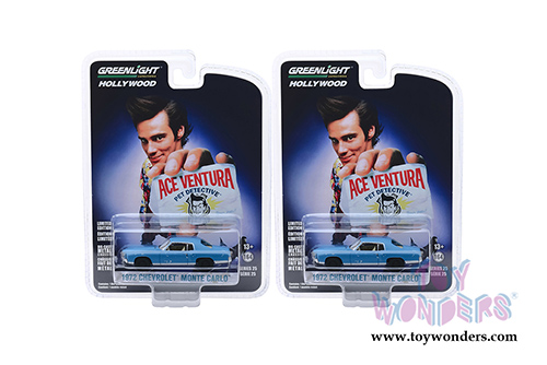 Greenlight - Hollywood Series 25 | Ace Ventura "Pet Detective" Chevrolet&reg; Monte Carlo (1972, 1/64 scale diecast model car, Blue) 44850F/48