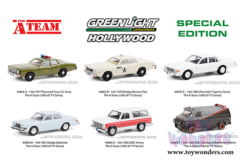 Greenlight Hollywood - The A-Team Special Edition Assortment (1/64 scale diecast model car, Asstd.) 44865/48