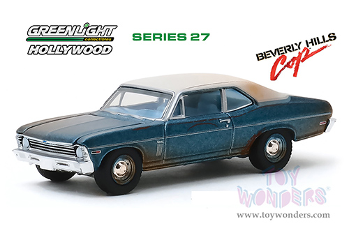 Greenlight - Hollywood Series 27 | Beverly Hills Cop Chevrolet&reg; Nova Unrestored (1970, 1/64 scale diecast model car, Blue/White top) 44870D/48