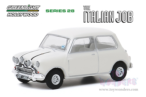 Greenlight - Hollywood Series 28 | The Italian Job Austin Mini Cooper S 1275 MkI (1967, 1/64 scale diecast model car, White) 44880C/48