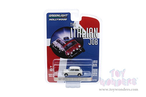 Greenlight - Hollywood Series 28 | The Italian Job Austin Mini Cooper S 1275 MkI (1967, 1/64 scale diecast model car, White) 44880C/48