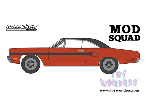 Greenlight - Hollywood Series 29 | Plymouth GTX Hardtop - The Mod Squad (TV Series, 1968-73) (1970, 1/64 scale diecast model car, Orange/Black) 44890A/48