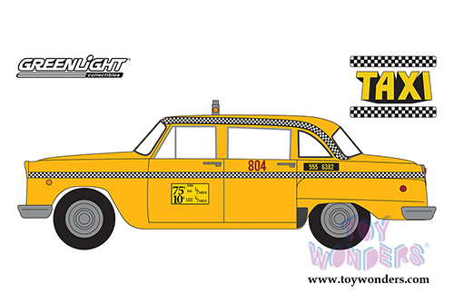 Greenlight - Hollywood Series 29 | Checker Taxicab #804 Sunshine Cab Company - Taxi (TV Series, 1978-83) (1974, 1/64 scale diecast model car, Yellow) 44890C/48