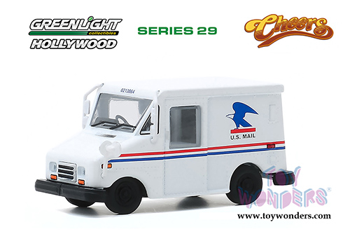 Greenlight - Hollywood Series 29 | Cliff Clavin's U.S. Mail Long-Life Postal Delivery Vehicle (LLV) - Cheers (TV Series, 1982-93) (1/64 scale diecast model car, White) 44890D/48