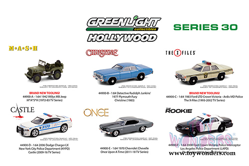 Greenlight - Hollywood Series 30 (1/64 scale diecast model car, Asstd.) 44900/48