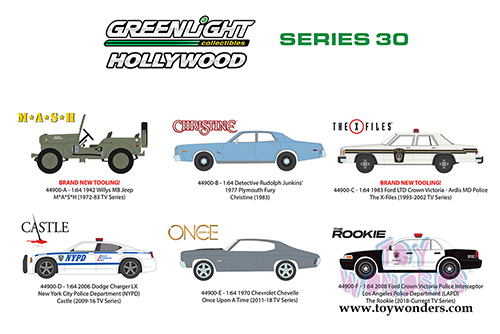 Greenlight - Hollywood Series 30 (1/64 scale diecast model car, Asstd.) 44900/48