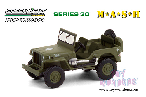 Greenlight - Hollywood Series 30 | M*A*S*H Willys MB Jeep&reg; (1942, 1/64 scale diecast model car, Green) 44900A/48