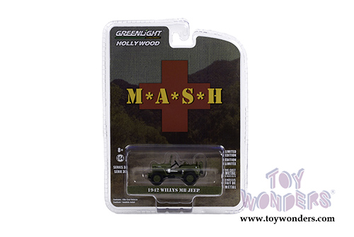Greenlight - Hollywood Series 30 | M*A*S*H Willys MB Jeep&reg; (1942, 1/64 scale diecast model car, Green) 44900A/48