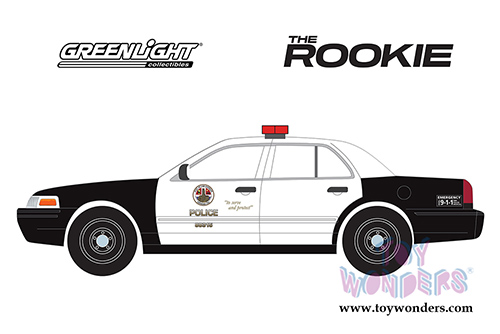 Greenlight - Hollywood Series 30 | The Rookie Ford Crown Victoria Police Interceptor Los Angeles Police Department (LAPD) (2008, 1/64 scale diecast model car, Black/White) 44900F/48