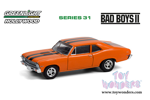 Greenlight - Hollywood Series 31 | Bad Boys II Chevrolet&reg; Nova (1968, 1/64 scale diecast model car, Orange/Black) 44910F/48