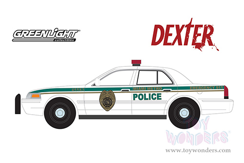 Greenlight - Hollywood Series 32 | Ford Crown Victoria Police Interceptor - Miami Metro Police Department "Dexter" (2006-2013) TV Series (2001, 1/64 scale diecast model car, White) 44920B/48