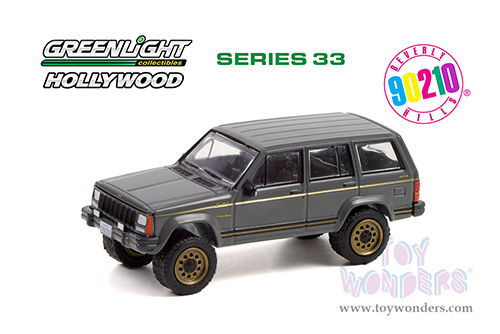 Greenlight - Hollywood Series 33 | Jeep&reg; Cherokee Limited "Beverly Hills, 90210" (1990-2000) TV Series (1988, 1/64 scale diecast model car, Gray Metallic) 44930A/48