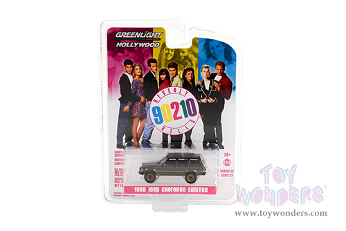 Greenlight - Hollywood Series 33 | Jeep&reg; Cherokee Limited "Beverly Hills, 90210" (1990-2000) TV Series (1988, 1/64 scale diecast model car, Gray Metallic) 44930A/48