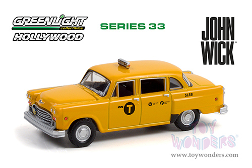 Greenlight - Hollywood Series 33 | Checker #5L89 "N.Y.C. Taxi" "John Wick: Chapter 3 - Parabellum" (2019) Movie (1974, 1/64 scale diecast model car, Yellow) 44930F/48
