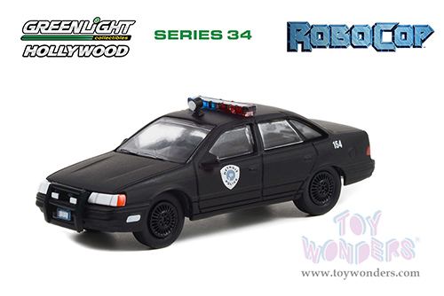 Greenlight - Hollywood Series 34 | Ford Taurus LX - Detroit Metro West Police - RoboCop (1987) (1986, 1/64 scale diecast model car, Black) 44940D/48