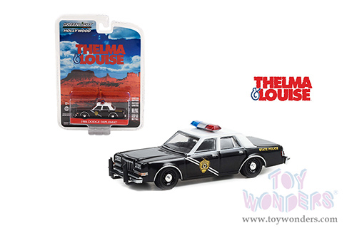 Greenlight Hollywood - Thelma & Louise Special Edition | Dodge Diplomat "New Mexico State Police" (1984, 1/64 scale diecast model car, Black with White Top) 44945E/48